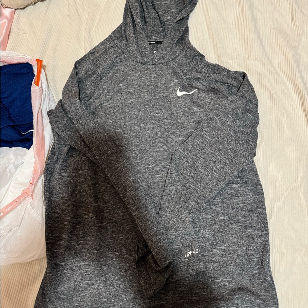 Nike Charcoal Hoodie with White Swoosh